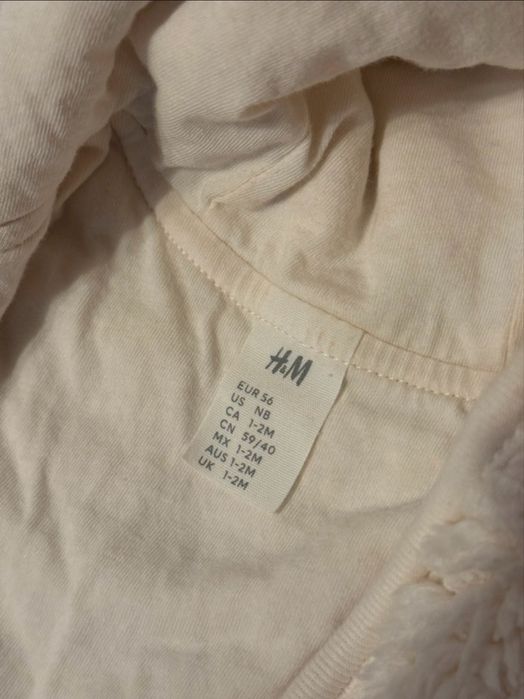 Jacheta din plus alb natur bebe