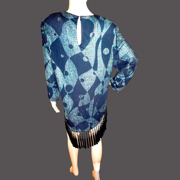 Rochie retro cu tiv asimetric si ciucuri , rochie party anii 80 M-L