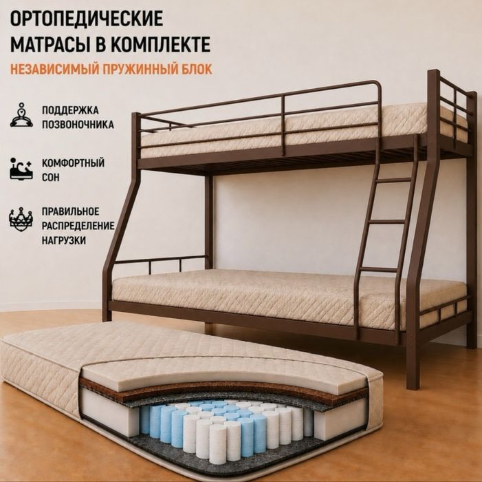 Двухъярусная кровать + матрас