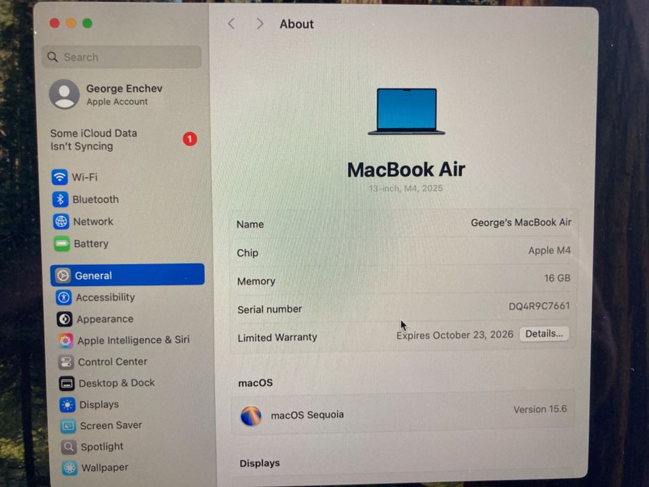 Лаптоп MacBook Air, 13”, Apple M4
