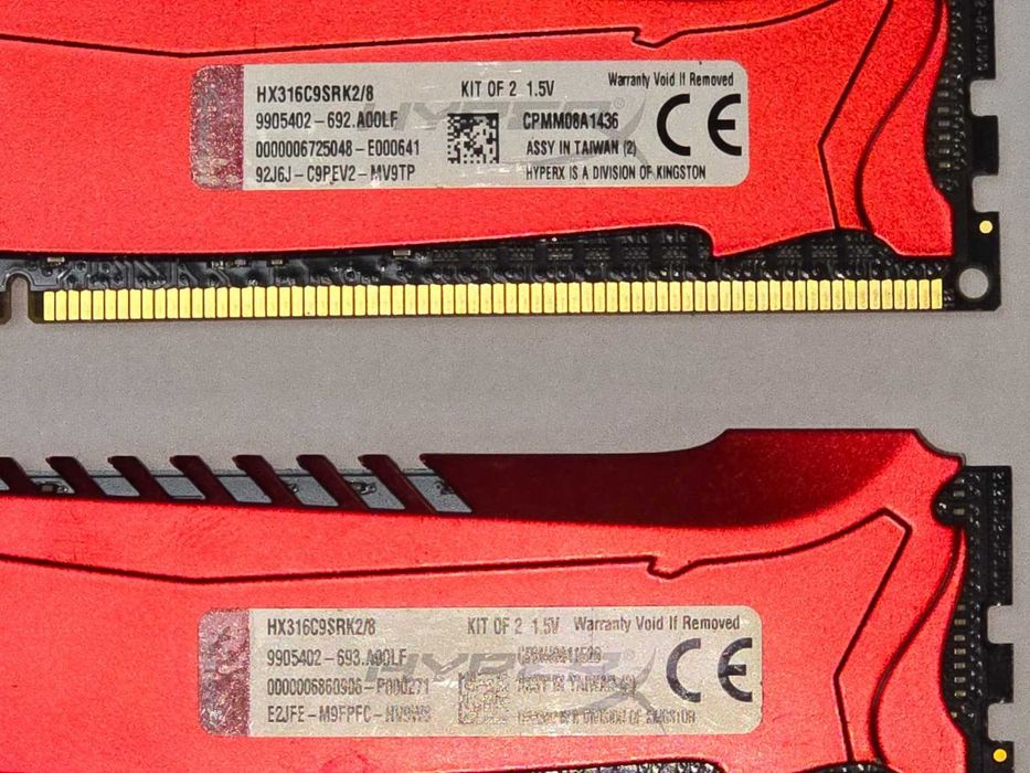 Kit RAM desktop HyperX Savage Red 8GB (2 x 4GB) DDR3, 1600MHz CL9 1.5V