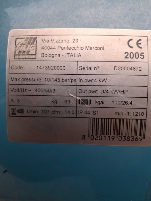 Италиански трифазен професионален компресор