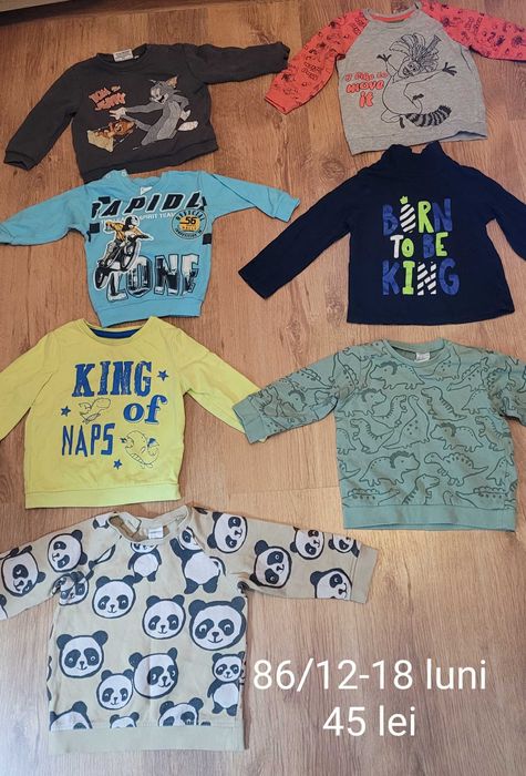 Loturi baieti marimea 86 sau 12-18 luni pantaloni bluze salopete etc