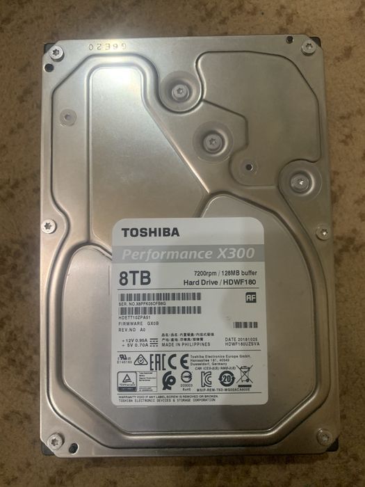 Toshiba X300 Performance 8TB — 7200rpm / 128MB — Zo‘r Holatda