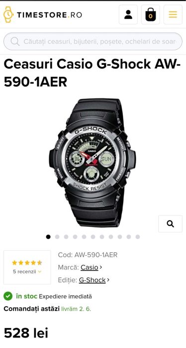 MDM vinde: Ceas Casio G-Shock AW-590, Negru.