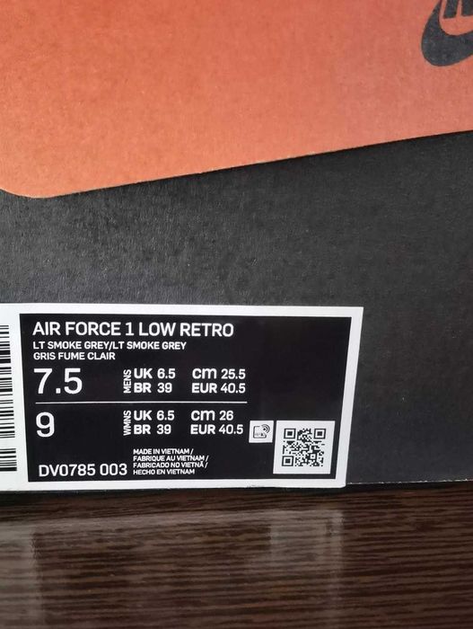 NIKE AIR FORCE 1 Low Retro Gri Mărime 40.5