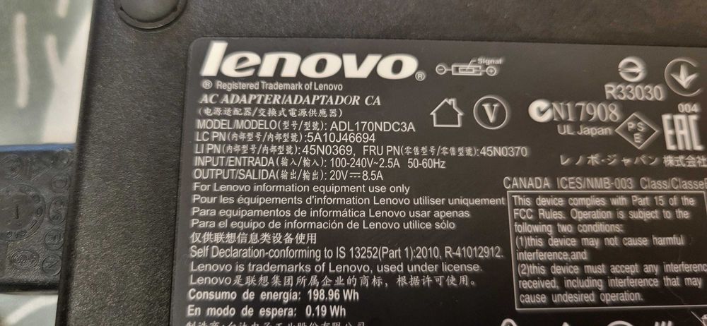 Lenovo 170W Incarcator 20V-8.5A fuctional