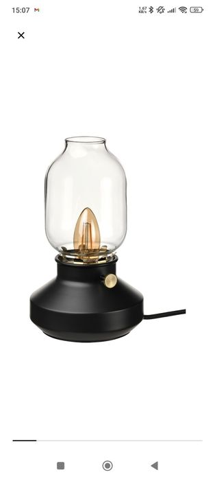 Veioza Ikea culoare negru cu auriu cu 3 intensitati ale luminii