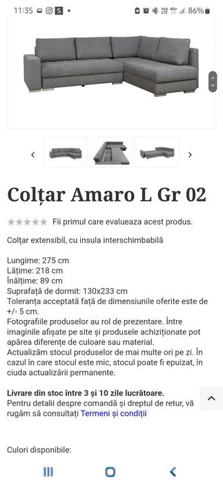 Coltar extensibil Amaro L cu lada depozitare Casa2002