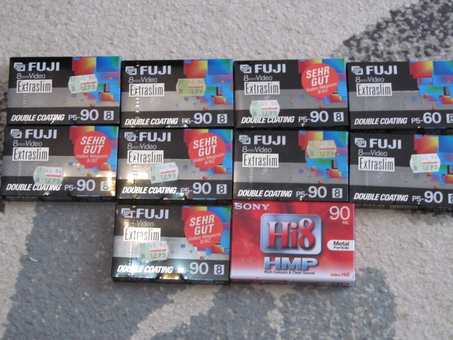 casete video sigilate 8 , hi8 , miniDV si VHSC