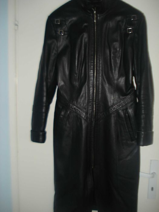 естествена кожа манто с подплата запазено