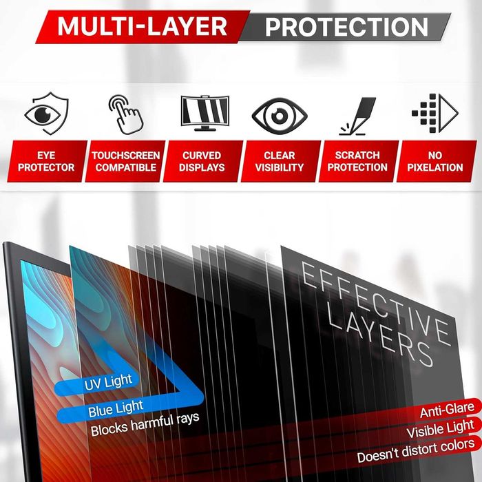 VINTEZ 24 инча 2 броя Филтър за поверителност широкоекран монитор 16:9