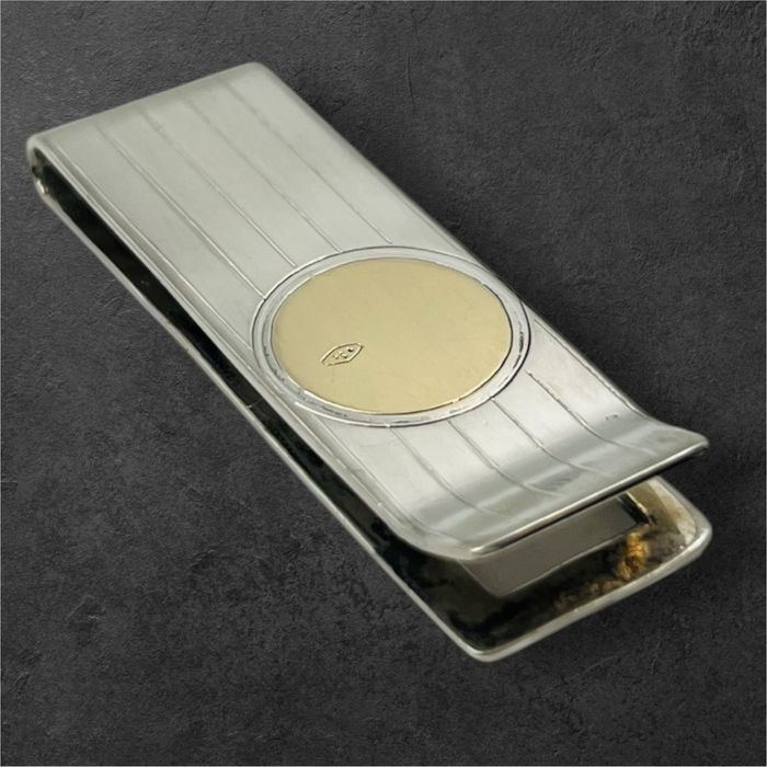 Щипка за пари със сребри и злато 18к