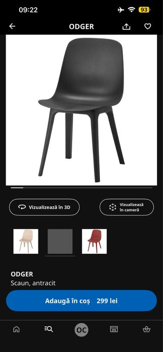 Scaun Ikea Odger antracit