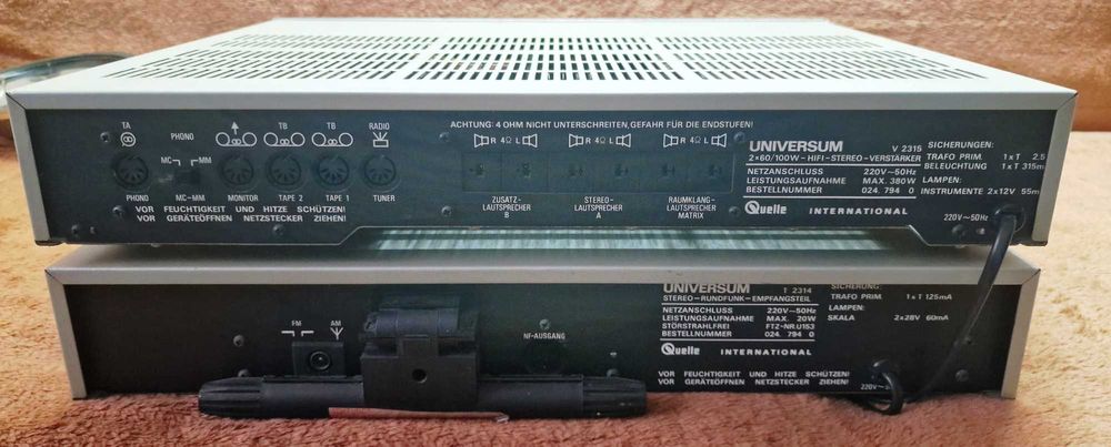 Universum V-2315 statie cu wumetre pe ace, T-2314 Tuner - Vandut