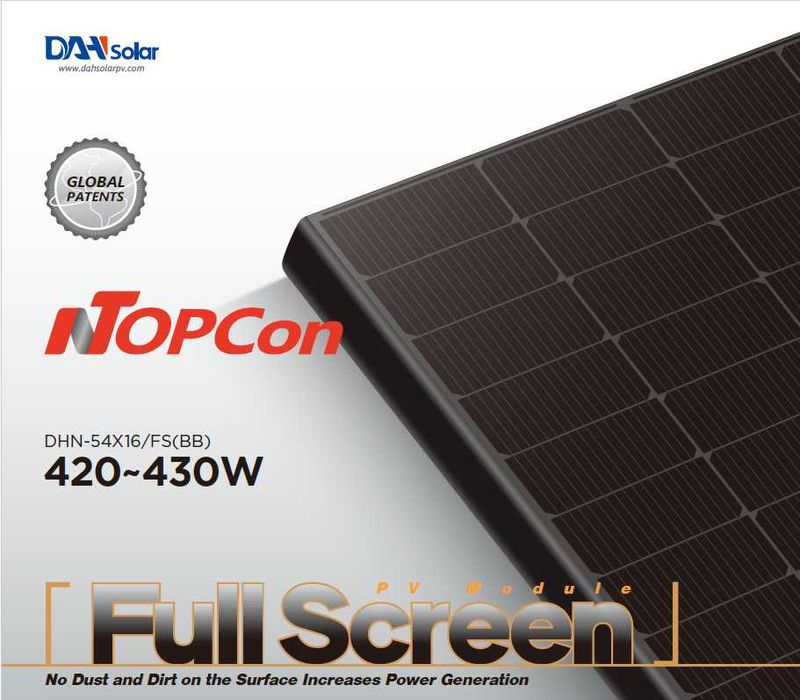 Panouri Fotovoltaice Premium - DAH SOLAR FULL SCREEN FULL BLACK 435W ...