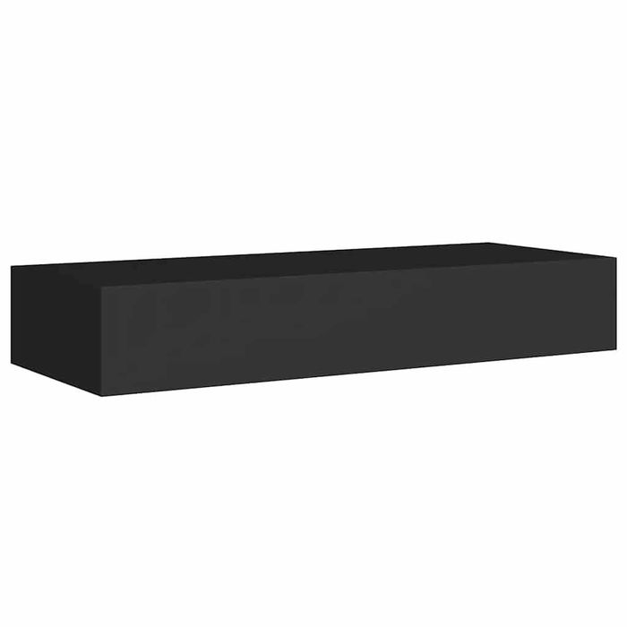 Raft de perete cu sertar 60x23,5x10 cm, MDF negru VidaXL