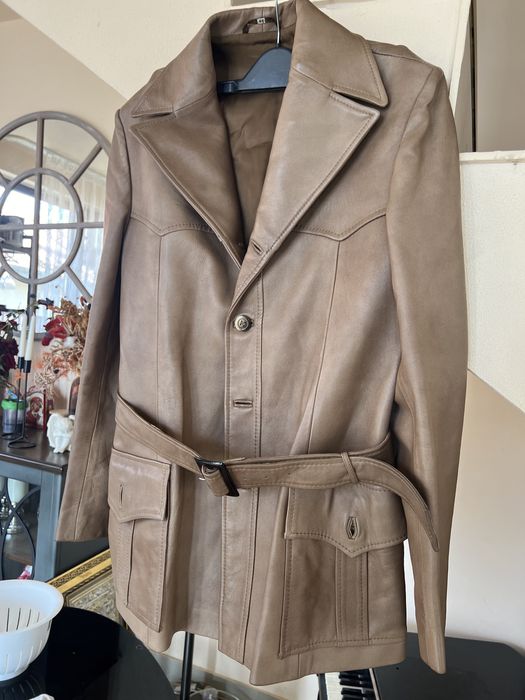 Jacheta tip sacou din piele naturală