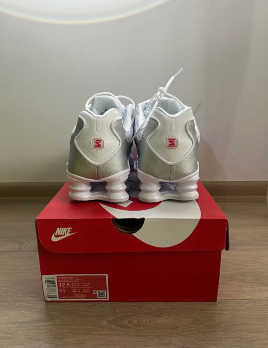 Nike Shox TL White & Metallic Silver