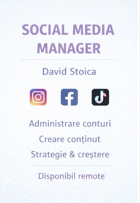Manager toate platformele de Social Media