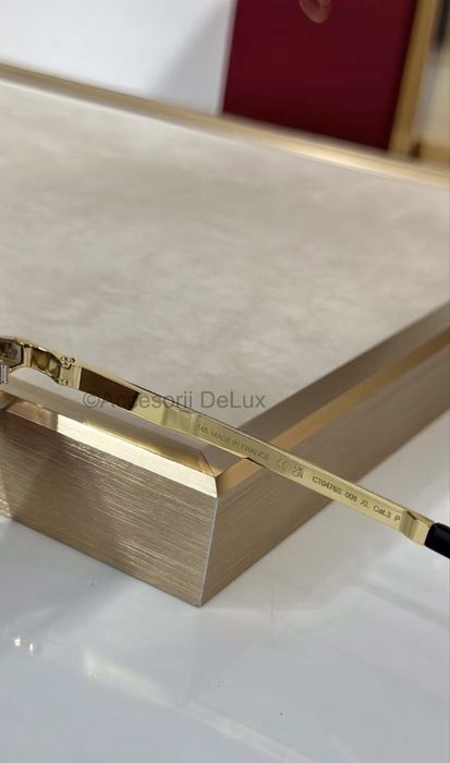Ochelari de Soare Cartier CT0476S Polarised  Photocrimic Lens Noi Full Box [Verificare Colet] Gold/Black