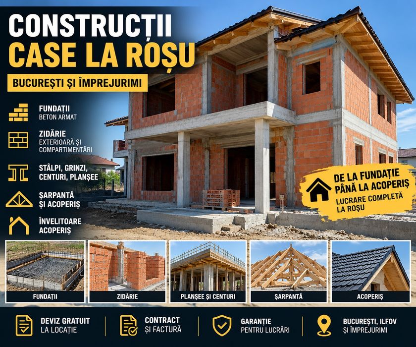 Firma de Constructii - Case la Roșu – BUCUREȘTI ȘI ILFOV