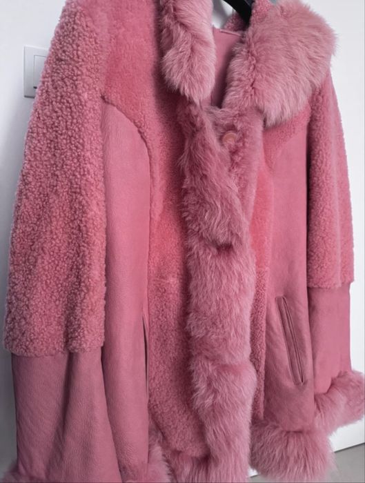 Palton blana roz