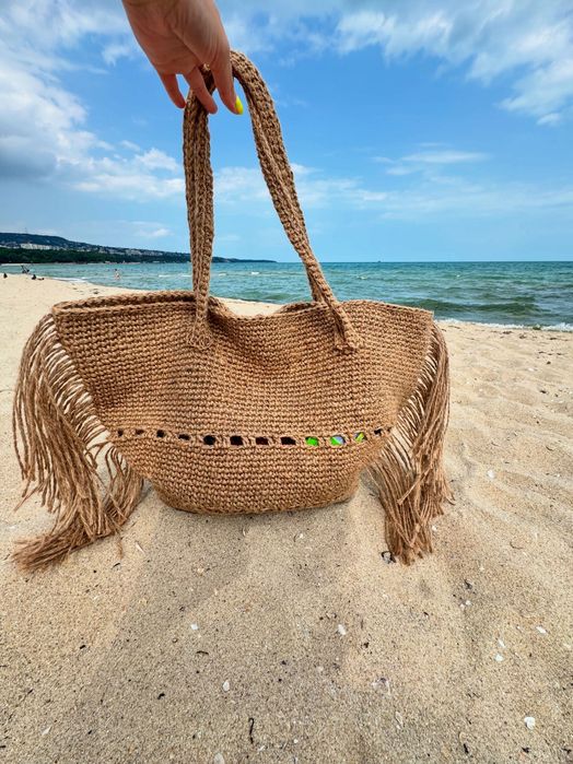 Вязанная пляжная сумка
