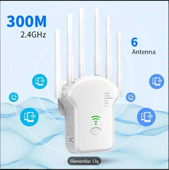 WiFi uselitil 2.4G & 5G. 6 antennali WiFi signal kuchaytirgich