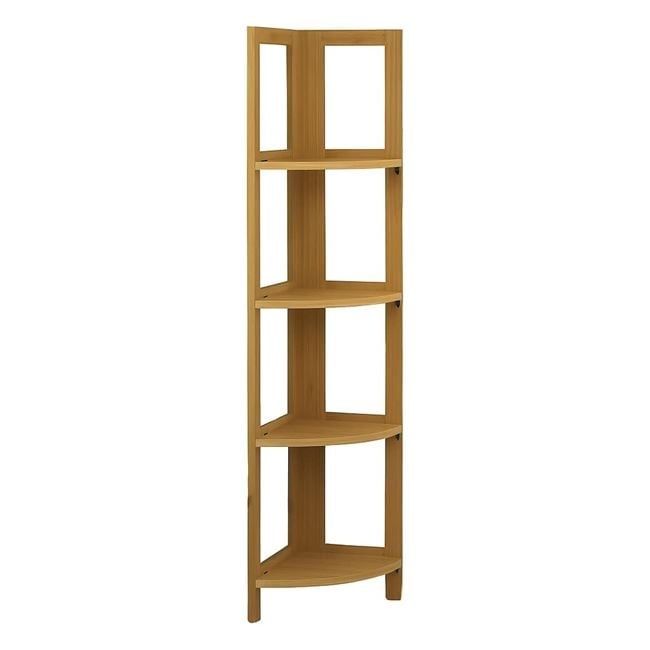 120 см Бамбукова ъглова етажерка за баня