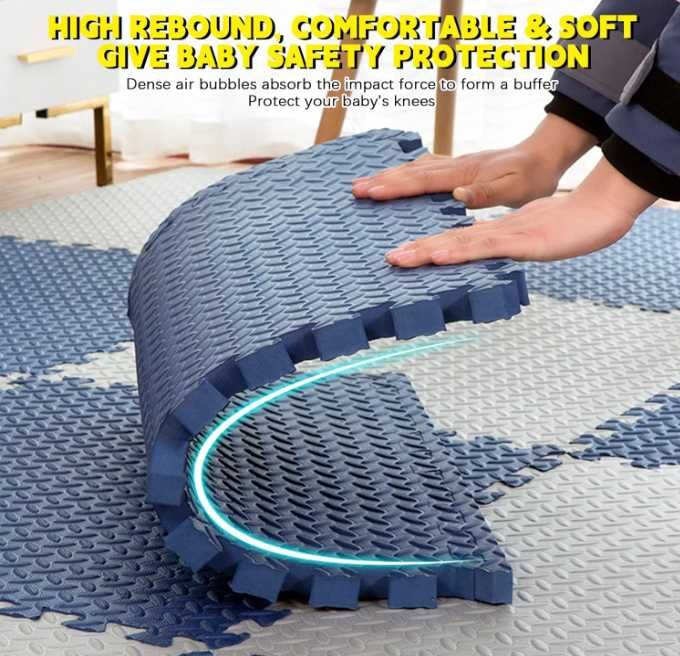 Игровой детский коврик-пазл, моющийся, 120 * 90 * 2.5 см, 12 пазлов