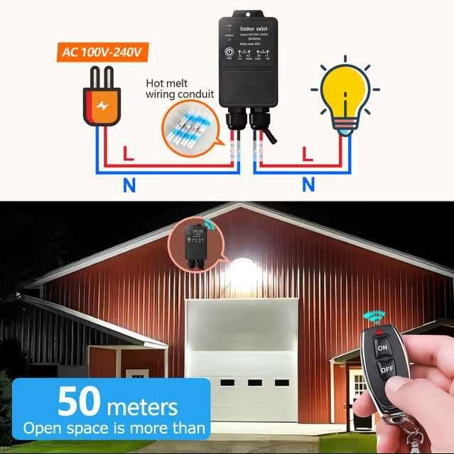 Comutator de control la distanță wireless rezistent la apă