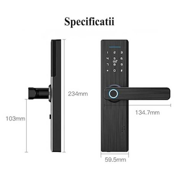 Yala Incuietoare inteligenta Smart IARMAC, Tuya, broasca inclusa, Maro