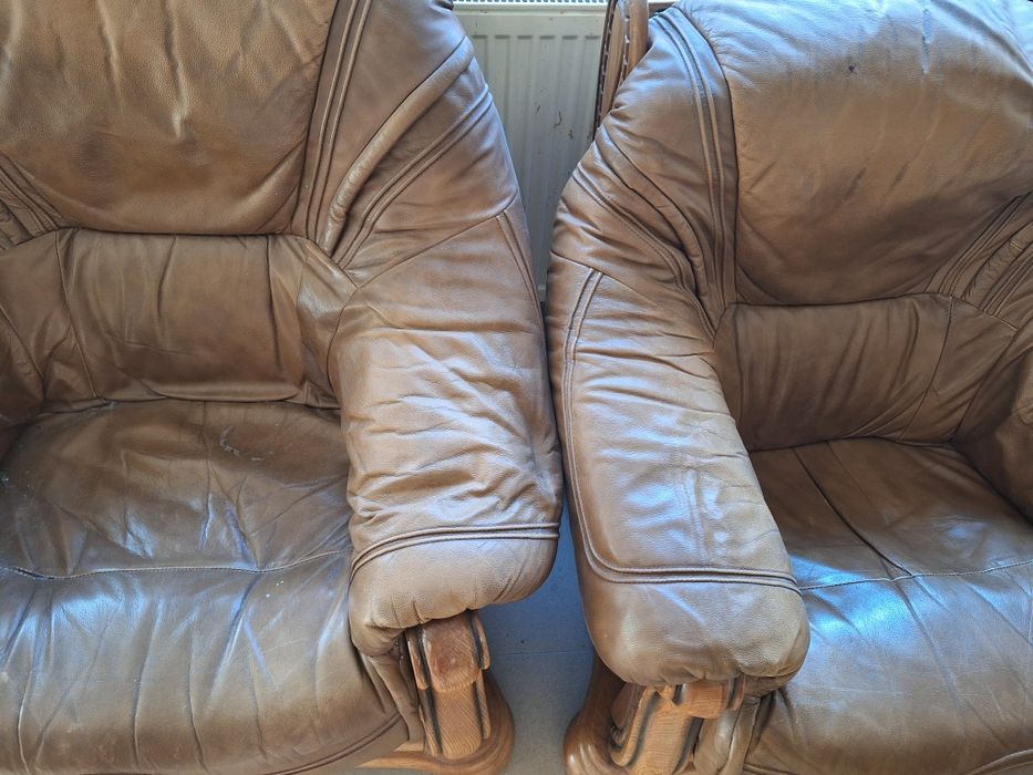 Set 2 fotolii din piele