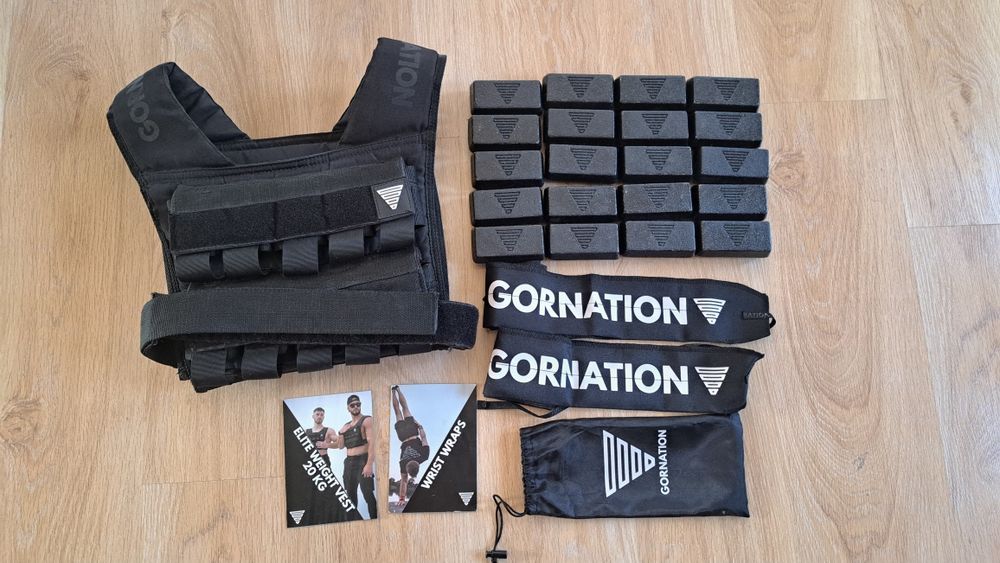 Gornation weight vest 20kg+performance wrist wraps/ жилетка20кг+накитн