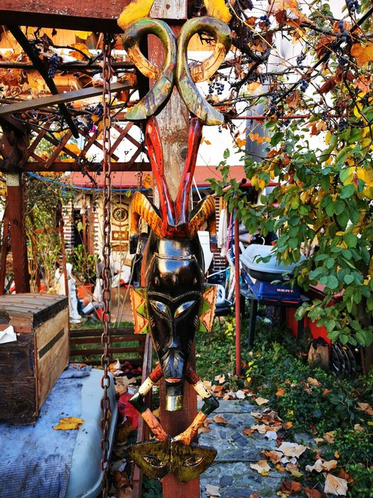 Vand masca africana Gouro Coasta de fildes din lemn policrom sec XX