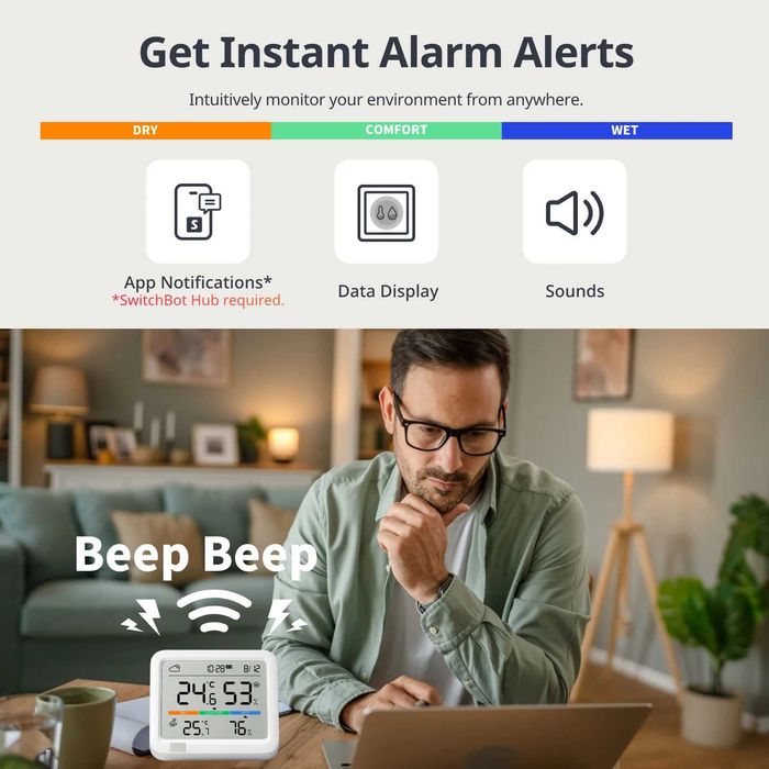 SwitchBot Meter Pro – смарт термометър и влагомер с голям дисплей