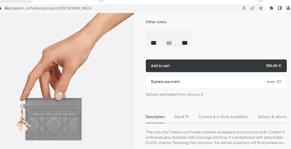 Card Holder  din piele Christian  Dior original