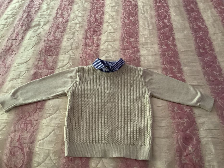 Плетен детски пуловер с яка 2-3 години NEXT