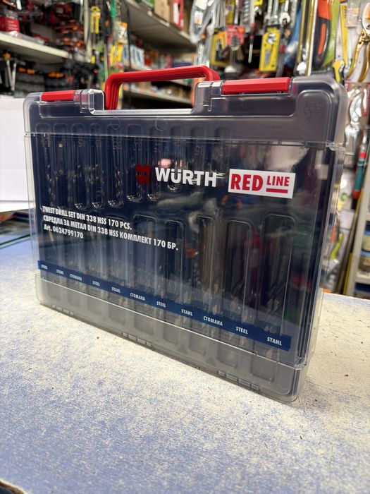 К-кт свредла Wurth red line за метал HSS 170броя ф1мм-ф10мм