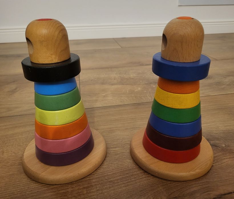 Joc IKEA cu inele din lemn