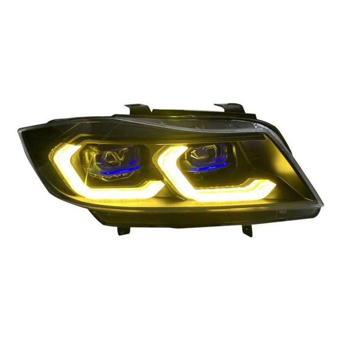 Faruri Full LED BMW Seria 3 E90 E91 DRL Alb/Galben Plug&Play GARANTIE