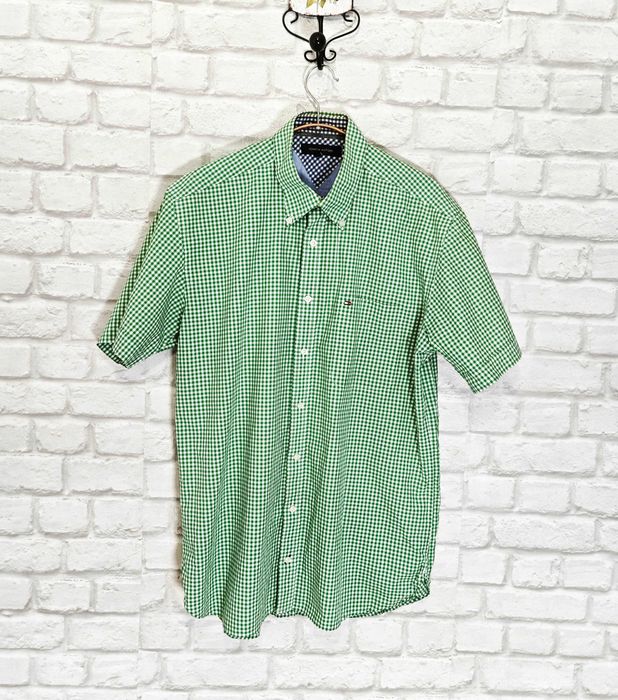 SALE% Tommy Hilfiger Оригинална мъжка риза с къс ръкав размер L
