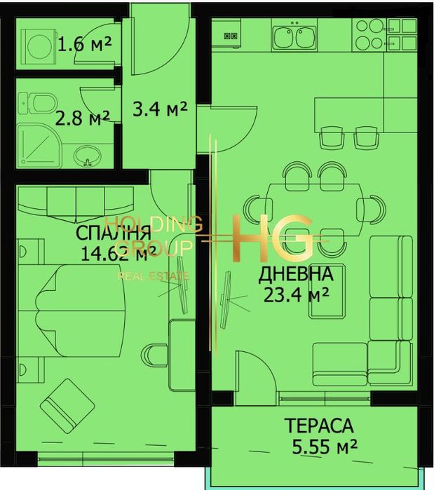 Продава се Двустаен апартамент в Варна, Младост 1 - 69 кв.м за 1972 €/кв.м - Снимка #3