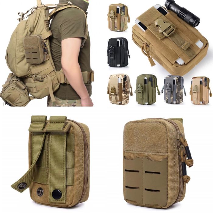 тактическа чанта за колан раница военна MOLLE джоб gsm фенер 16х9см