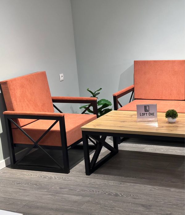 Мягка мебель в стиле лофт Диван кресло лофт комплект мебели