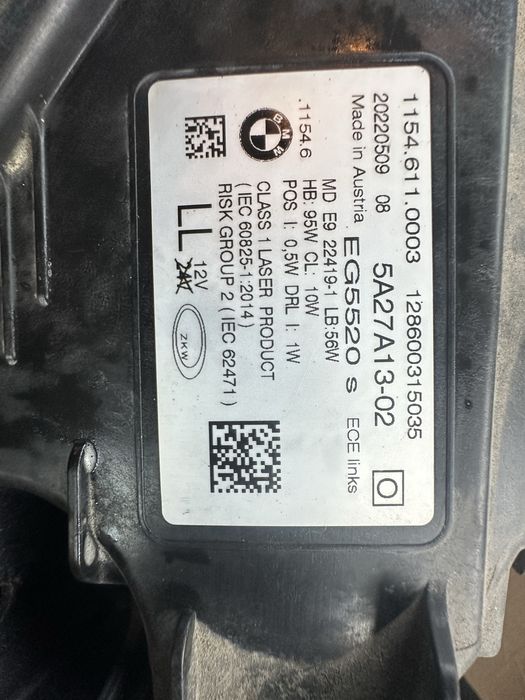 Ляв фар БМВ  7 серия фейслифт Г11 Г12 BMW 7 G11 G12 LIFT LCI LASER 18 -22 LH 5A27A13-02