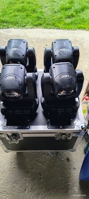 Moving head beam + spot cu gobo, 100 watt,4 bucati cu case