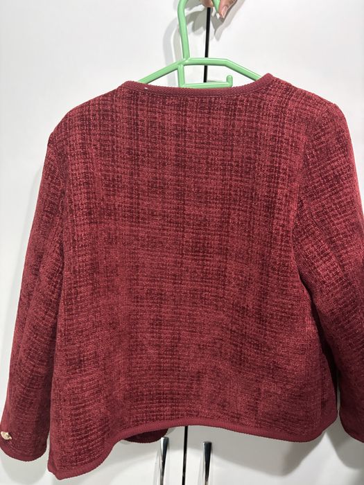 Пиджак бордовый твидовый