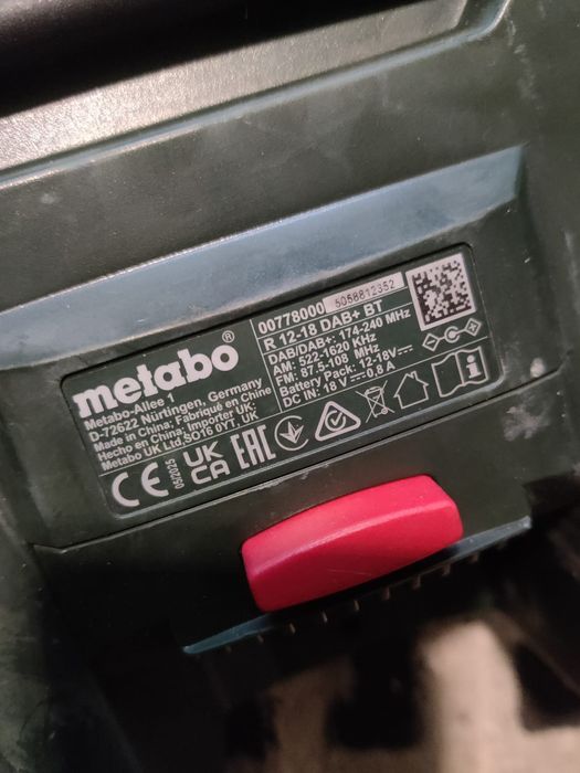 Radio de șantier cu ceas metabo  R 12- 18 bab + bt cu bluetooth